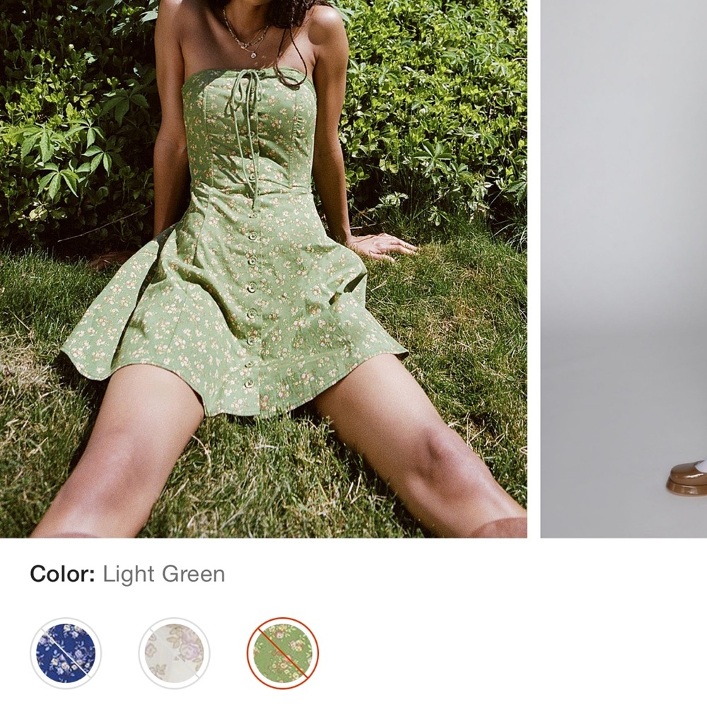 Light Green Floral Summer Dress